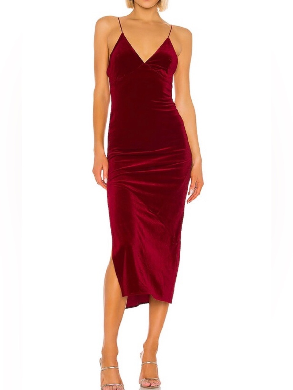 Lovers + Friends Deep Burgundy Backless Slip Midi Dress size SM worn ONCE!